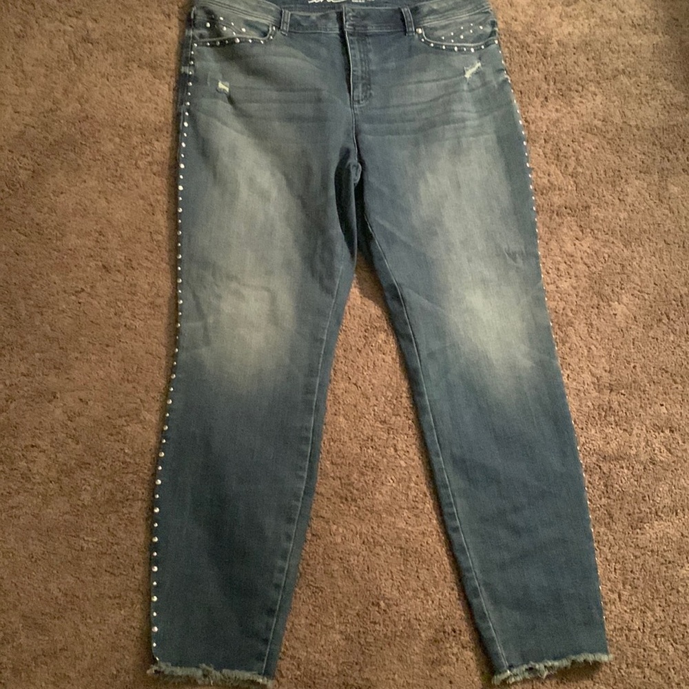Inc skinny leg jeans distressed size 16 Nederland worn